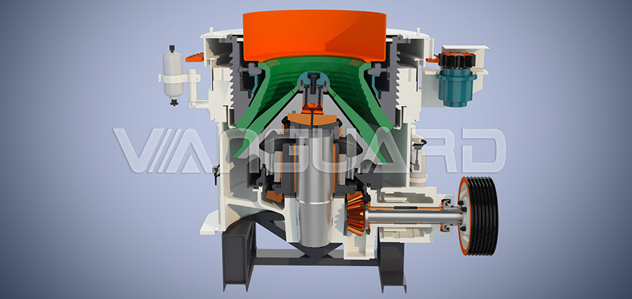 圆锥式破碎机内剖图