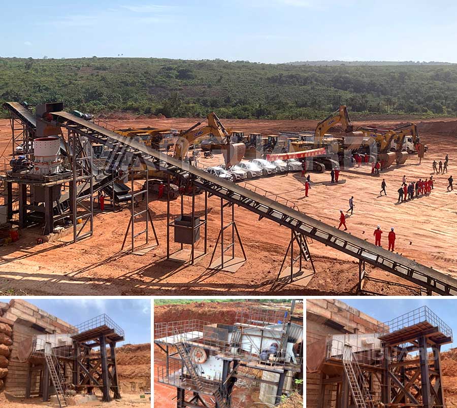 几内亚时产1000吨铝矾土破碎项目现场